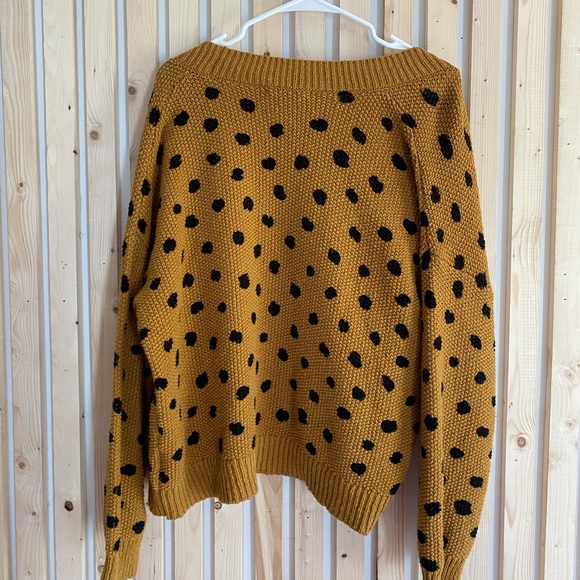 Madewell Mustard Yellow Cardigan w/Black dots NWOT - Picture 7 of 12